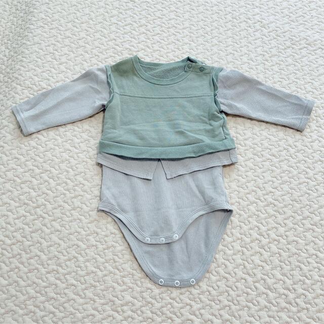 GU(ジーユー)のBABY(NEWBORN)ロンパースセット(長袖)(レイヤード) キッズ/ベビー/マタニティのベビー服(~85cm)(ロンパース)の商品写真