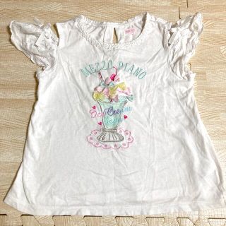 メゾピアノ(mezzo piano)のメゾピアノ　オフショル　パフェ　リボン　120㎝　130㎝(Tシャツ/カットソー)