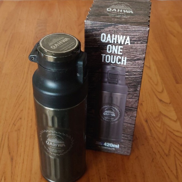 水筒 420ml カフア ワンタッチ コーヒー ボトル  QAHWA