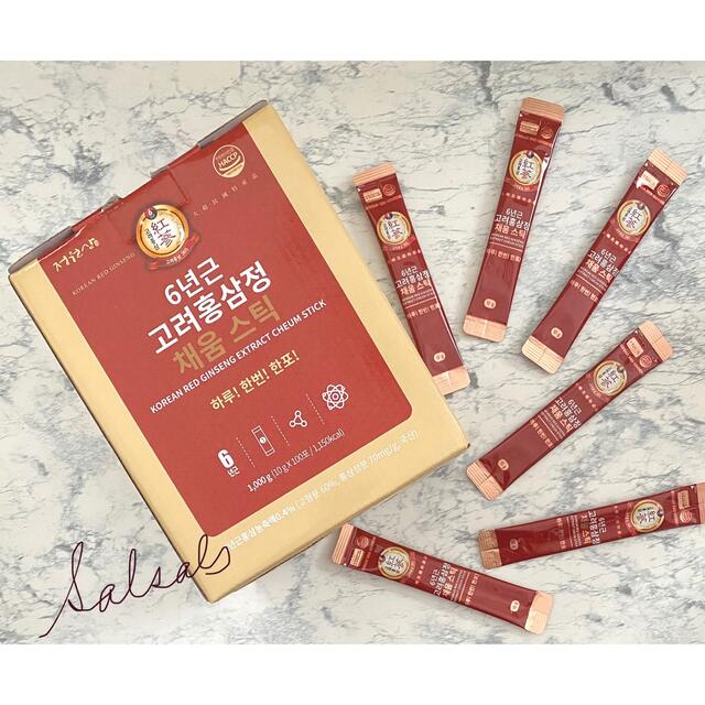 【チョンウォンサム】  6年根 高麗 紅参 スティック 20本 食品/飲料/酒の食品(その他)の商品写真