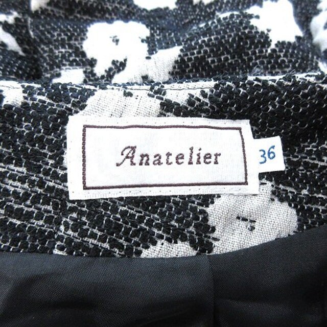 anatelier(アナトリエ)のアナトリエ ANATELIER フレアスカート ミニ 刺繍 花柄 36 黒 レディースのスカート(ミニスカート)の商品写真