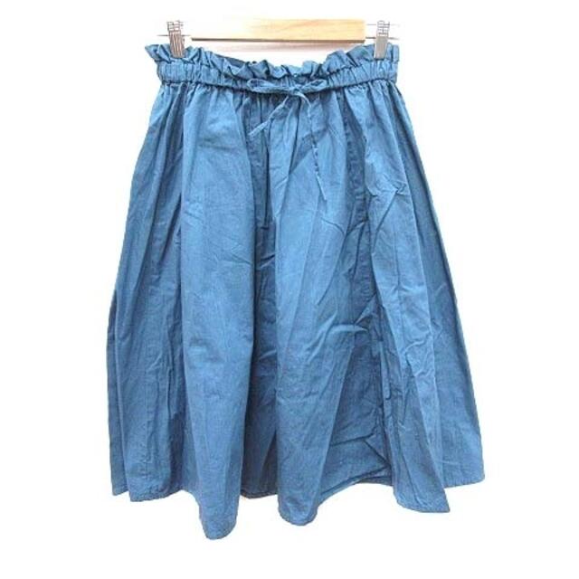 coen(コーエン)のコーエン フレアスカート ミモレ ロング フリル リボン M 青 ブルー レディースのスカート(ロングスカート)の商品写真