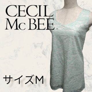 セシルマクビー(CECIL McBEE)のCECIL McBEE　セシルマクビー　ノースリーブ　総柄　サイズM(ミニワンピース)