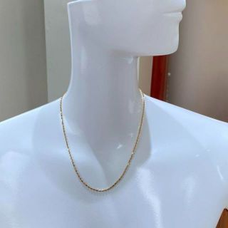 K18イエローゴールド ボールチェーンネックレス 約40cm 1.5mm幅
