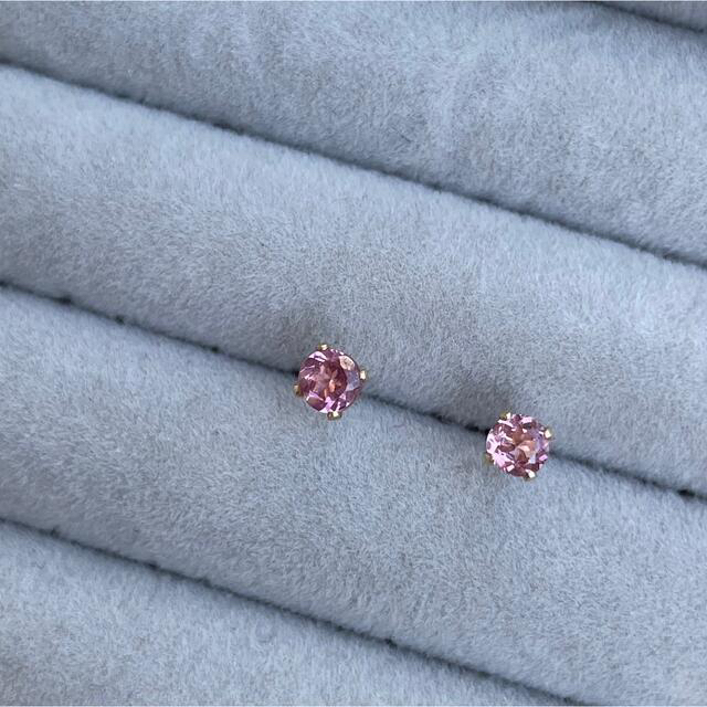 14kgf  Rose pink pierce … Malaya Garnet ハンドメイドのアクセサリー(ピアス)の商品写真