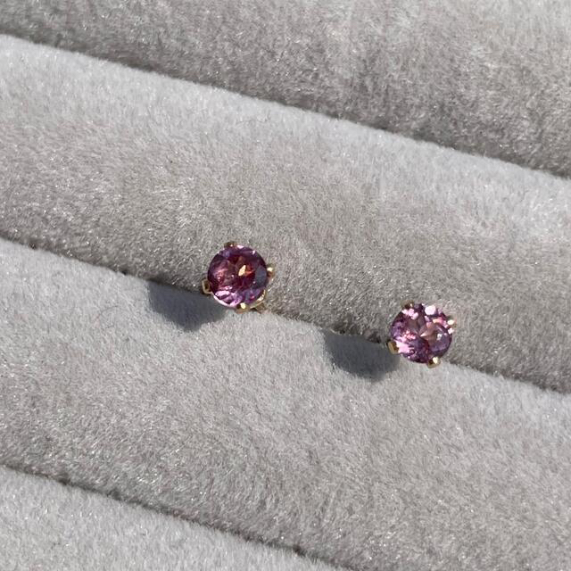 14kgf  Rose pink pierce … Malaya Garnet ハンドメイドのアクセサリー(ピアス)の商品写真