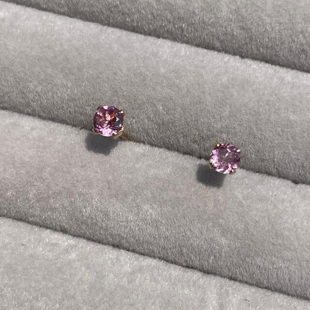 14kgf  Rose pink pierce … Malaya Garnet ハンドメイドのアクセサリー(ピアス)の商品写真