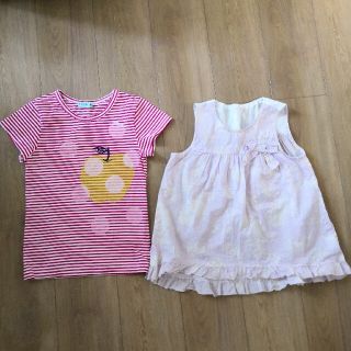 ハッカキッズ(hakka kids)のhakka kids　Ｔシャツ2枚、べべパンツセット130cm(Tシャツ/カットソー)