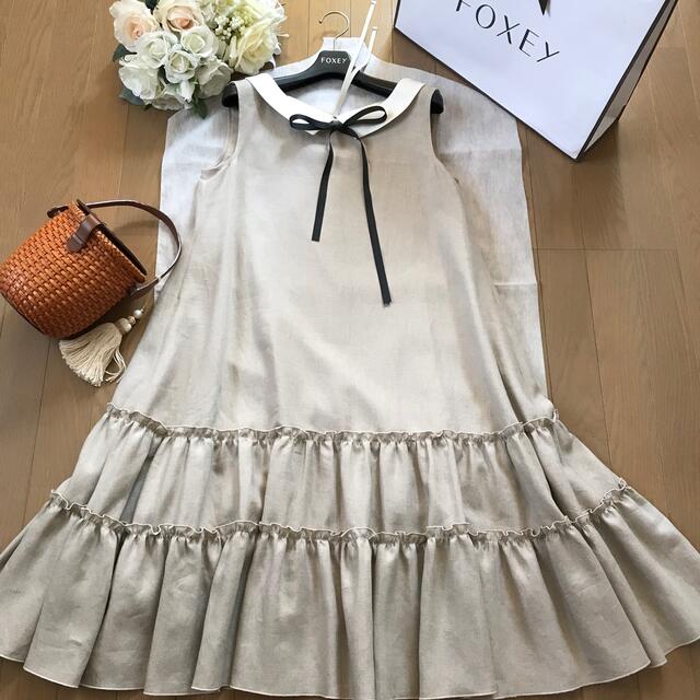 87%OFF!】 Rene ルネ 白襟 肩リボン ニットワンピース フォクシー ad