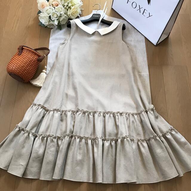 極美品♡ルネ♡レース襟 リネンティアードワンピース