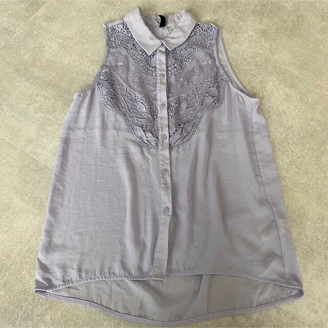 H&M(エイチアンドエム)のレースブラウス レース レディースのトップス(シャツ/ブラウス(半袖/袖なし))の商品写真