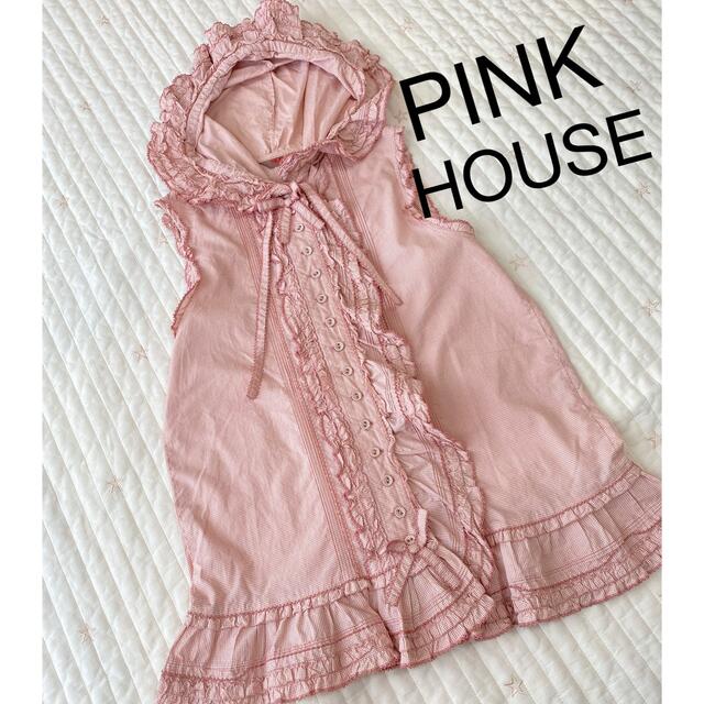 PINK HOUSE(ピンクハウス)のピンクハウス　ダブリエ　ギンガム　チェック　綿ローン　ピコフリル　ピンタック レディースのファッション小物(その他)の商品写真