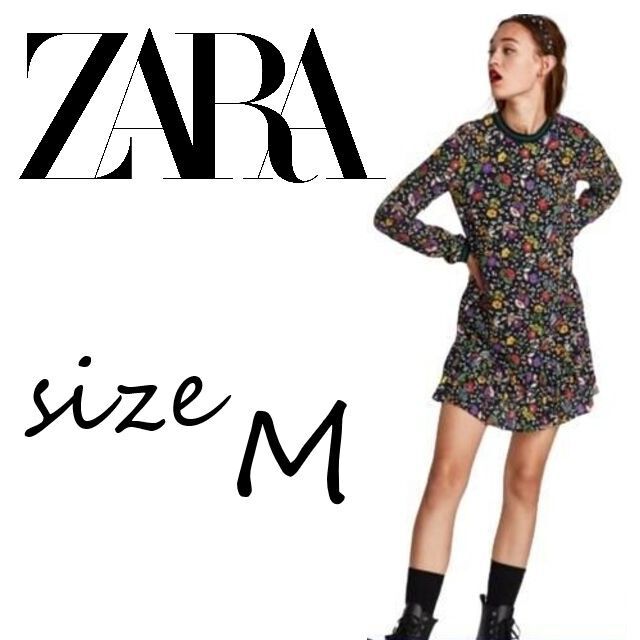 【美品】ザラ ZARA フローラル ミニ ワンピース ドレス チュニック 花柄 | フリマアプリ ラクマ