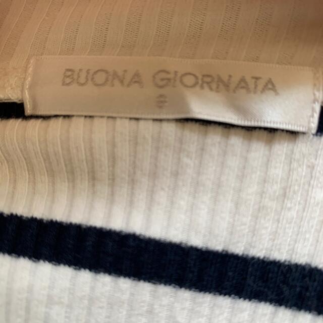 BUONA GIORNATA(ボナジョルナータ)のBUONA GIORNATA 　ボナジョナータ ボーダー　Tシャツ　半袖 レディースのトップス(Tシャツ(半袖/袖なし))の商品写真