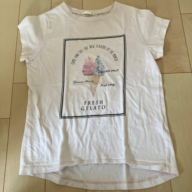 GU(ジーユー)のgu 半袖Tシャツ　140 二枚セット キッズ/ベビー/マタニティのキッズ服女の子用(90cm~)(Tシャツ/カットソー)の商品写真