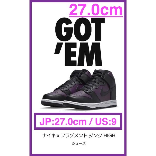 NIKE(ナイキ)の《27cm フラグメント ダンク BEIJING 北京 DJ0382-600》 メンズの靴/シューズ(スニーカー)の商品写真