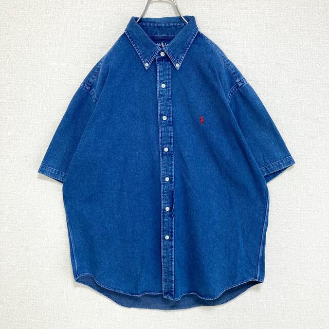 Ralph Lauren - ラルフローレン ボタンダウンシャツ 半袖 デニム 赤 ...