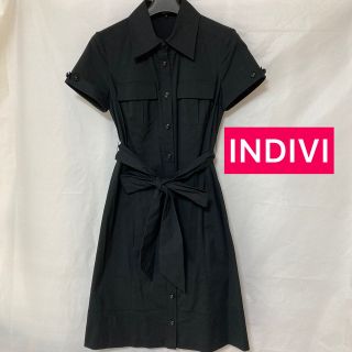 インディヴィ(INDIVI)のINDIVI  黒ワンピース(ひざ丈ワンピース)