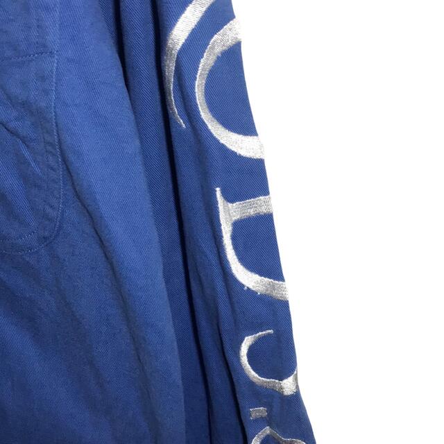 ART VINTAGE(アートヴィンテージ)の【希少】ROD'S ヴィンテージ 長袖シャツ オーバーサイズ 青 刺繍 輸入古着 レディースのトップス(シャツ/ブラウス(長袖/七分))の商品写真