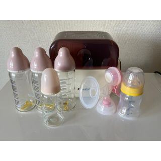 コンビ(combi)の除菌じょーず　チュチュ広口哺乳瓶　カネソン搾乳器　セット(哺乳ビン用消毒/衛生ケース)