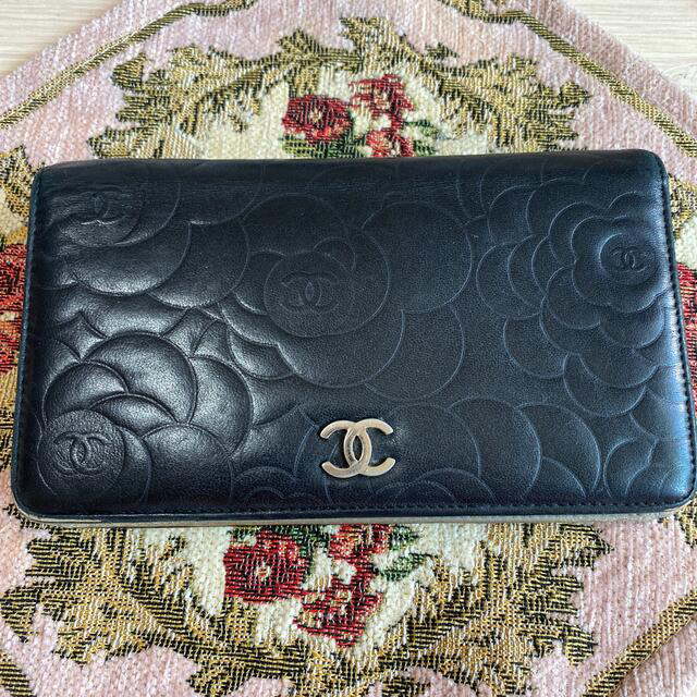 29番台　CHANEL レア　カメリア　キャビアスキン　ラウンドジップ　美品