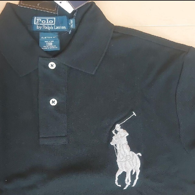 POLO RALPH LAUREN(ポロラルフローレン)のタグ付き未使用☆Ralph Lauren　半袖ポロシャツ　US M　黒 メンズのトップス(ポロシャツ)の商品写真