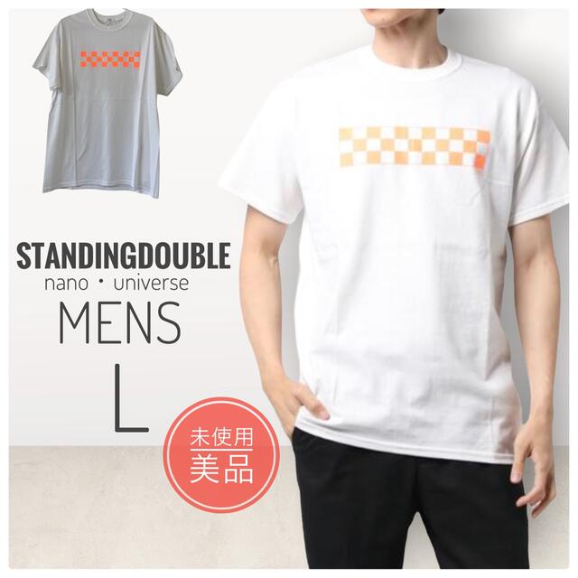 nano・universe(ナノユニバース)のMENS✨【nano universe】CHECKER Tシャツ　オレンジ メンズのトップス(Tシャツ/カットソー(半袖/袖なし))の商品写真