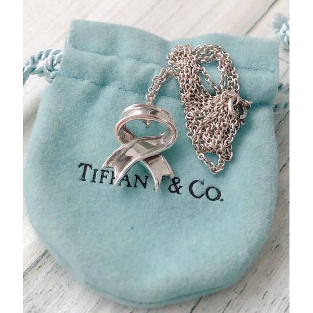 Tiffany & Co.   極美品 新品仕上げ ティファニーリボンネックレス