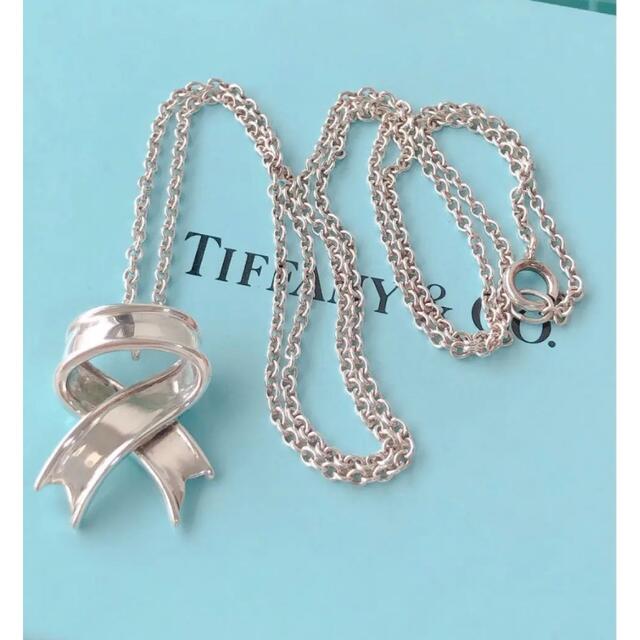 美品 Tiffany ティファニー リボン シルバー925 ネックレス