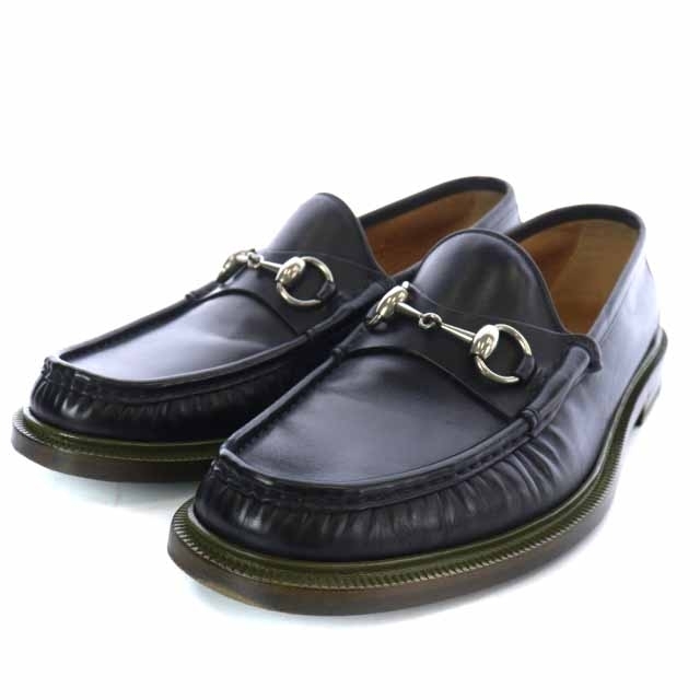 グッチ GUCCI ビットローファー レザー 6.5 25.5cm 黒 ブラック - www