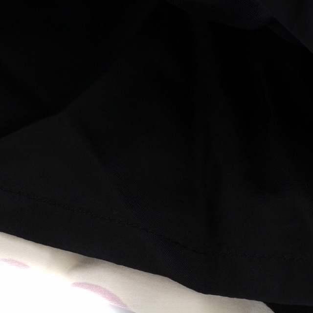 マリメッコ フレアワンピース ひざ丈 七分袖 花柄 XS ブラック ピンク 8