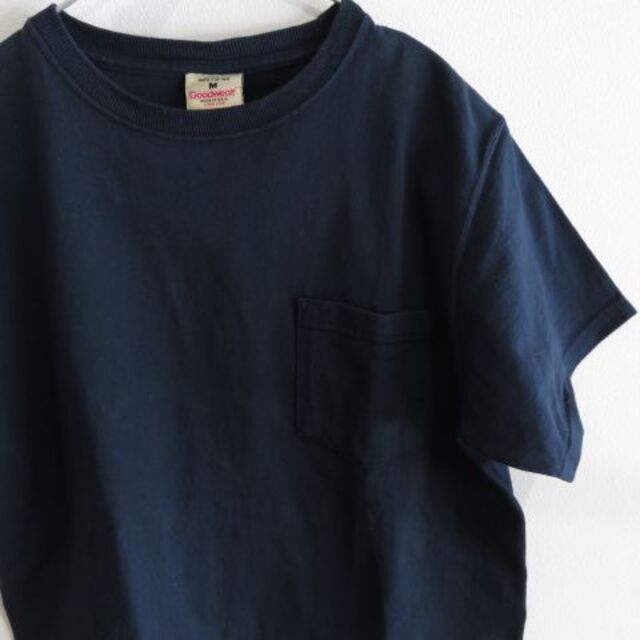 GOOD WEAR(グッドウェアー)の値下げ済Goodwear グッドウエア Tシャツ　ヘビーウェイト　紺　M　USA メンズのトップス(Tシャツ/カットソー(半袖/袖なし))の商品写真