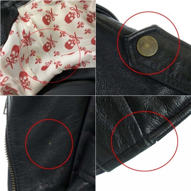And A(アンドエー)のアンドエー Coolax レザージャケット 革ジャン カウレザー 42 XL 黒 メンズのジャケット/アウター(ライダースジャケット)の商品写真