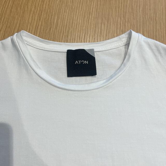 ATON(エイトン)のATON エイトン カットソー  白 ラウンドヘムTシャツ ロンT レディースのトップス(Tシャツ(長袖/七分))の商品写真