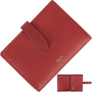 セリーヌ(celine)のセリーヌ 二つ折り財布 ウォレット サイフ 小物 レッド 新品 レザー 2116(財布)