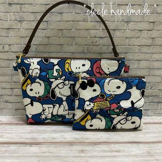 スヌーピー(SNOOPY)のhandmade★ポーチセット (スヌーピー ・2021 mode/blue)(ポーチ)