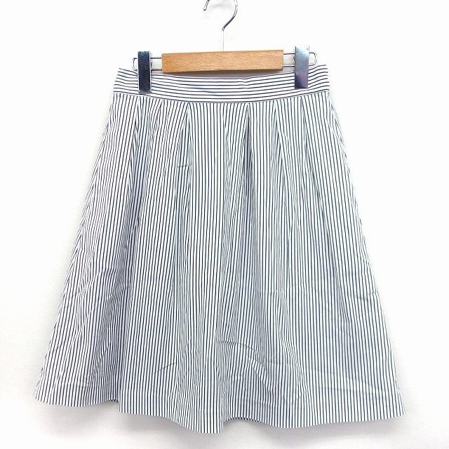 Techichi(テチチ)のテチチ Te chichi ストライプ柄 フレア スカート ひざ丈 タック 綿 レディースのスカート(ひざ丈スカート)の商品写真