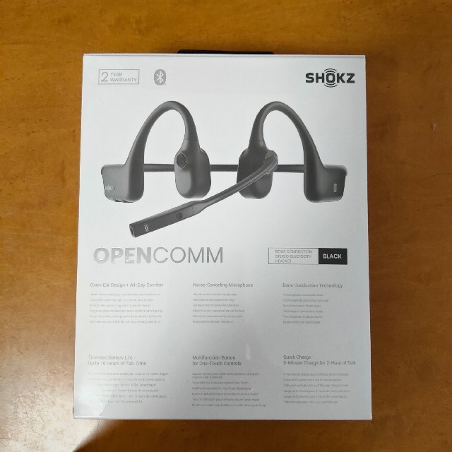 【新品未開封】Shokz OpenComm AFT-EP-000028 スマホ/家電/カメラのオーディオ機器(ヘッドフォン/イヤフォン)の商品写真