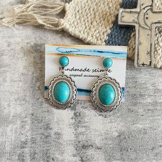 ベイフロー(BAYFLOW)のturquoise design pierce ネイティブピアス　サーフ(ピアス)