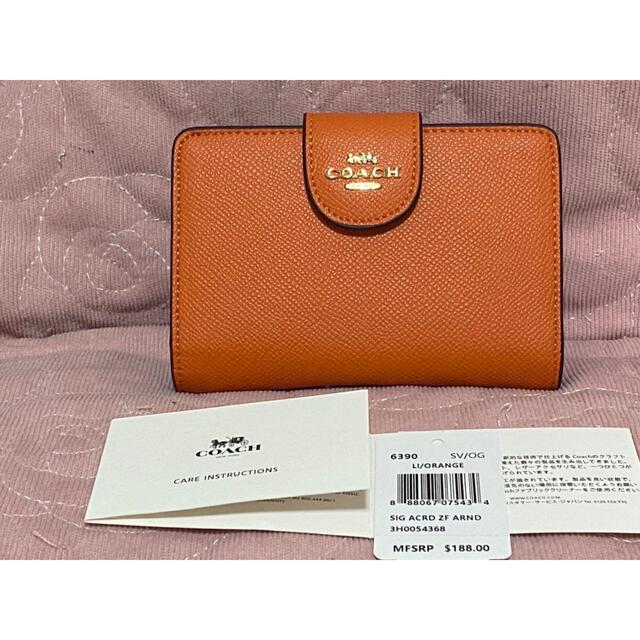 COACH(コーチ)のコーチ　鮮やか　オレンジ　エルメス風　短財布　正規品　新品　セール レディースのファッション小物(財布)の商品写真