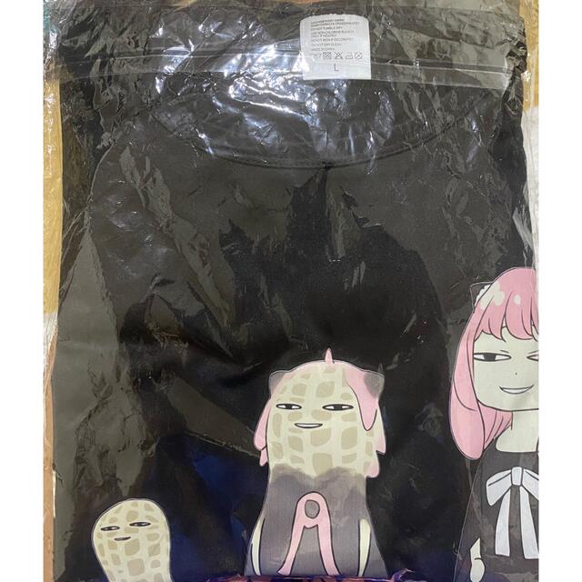 スパイファミリー　ピーナッツからアーニャへ　大人の微笑み　黒Tシャツ　Lサイズ　 エンタメ/ホビーのアニメグッズ(その他)の商品写真