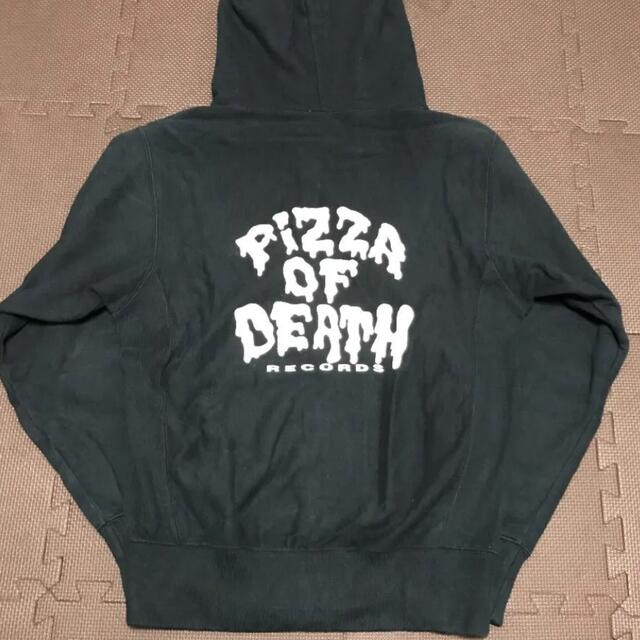 PIZZA OF DEATH ピザオブデス　フード　パーカー　黒　Mサイズ