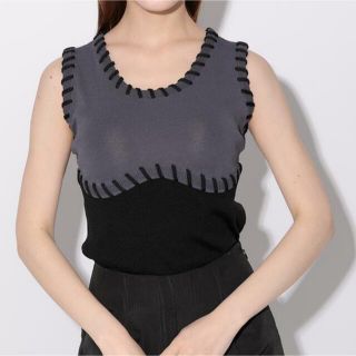 バブルス(Bubbles)の【試着のみ】stitch line tops グレー MELT THE LADY(シャツ/ブラウス(半袖/袖なし))