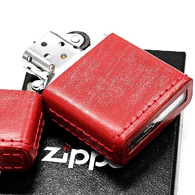 ZIPPO - 新品 ZIPPO ブライドルレザー 本牛革巻き レッド ジッポ 