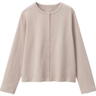 ムジルシリョウヒン(MUJI (無印良品))の無印良品 太番手天竺編みカーディガン ペールブラウン M(カーディガン)