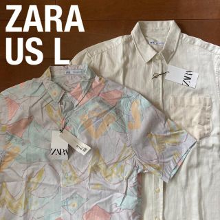 ザラ(ZARA)の新品未使用タグ付き ZARA 半袖シャツ US L 2枚組(シャツ)