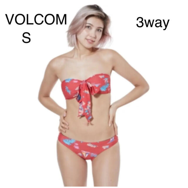 volcom(ボルコム)の新品未使用　ボルコム　VOLCOM  ビキニ　水着　レッド　Sサイズ レディースの水着/浴衣(水着)の商品写真