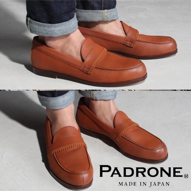 PADRONE パドローネ PINKING LOAFERS 41 キャメル