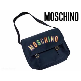 モスキーノ(MOSCHINO)のモスキーノ   ショルダーバッグ　ロゴ　黒(ショルダーバッグ)