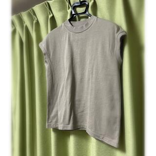 ムジルシリョウヒン(MUJI (無印良品))の無印　フレンチTシャツ　袖なし　グリーン(Tシャツ(半袖/袖なし))